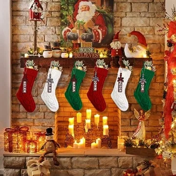 XIMISHOP Personalized Christmas Stockings - 6 Pack