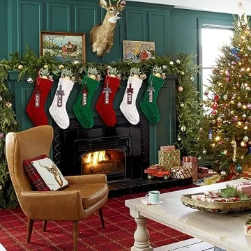 XIMISHOP Personalized Christmas Stockings - 6 Pack