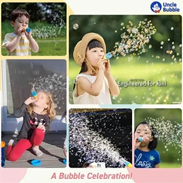 Uncle Bubble Mini Bubble Blower for Kids - Blow Thousands of Bubbles