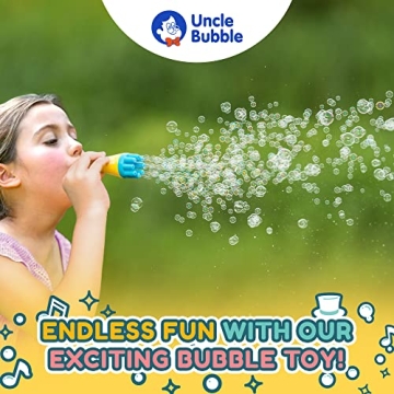 Uncle Bubble Mini Bubble Blower for Kids - Blow Thousands of Bubbles