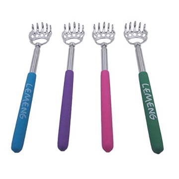 CERRXIAN 4-Pack Telescoping Back Scratcher - Portable, Extendable Bear Claws with Rubber Handles
