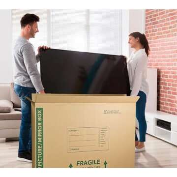 TV/Picture/Mirror Moving Boxes - 3 Pack - 48 x 4 x 33 inches - TV Moving Box fits up to 50" - TV Boxes for Moving - Cheap Cheap Moving Boxes