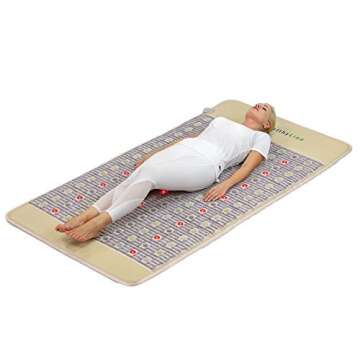 Healthyline Far Infrared Therapy Mat - Advanced Multi-Purpose Amethyst Heating Pad - 24 Photon Red Light LED Therapy - 80" x 40"