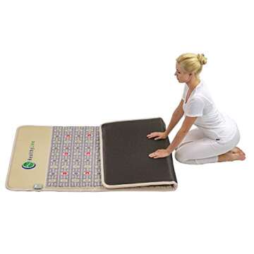 Healthyline Far Infrared Therapy Mat - Advanced Multi-Purpose Amethyst Heating Pad - 24 Photon Red Light LED Therapy - 80" x 40"