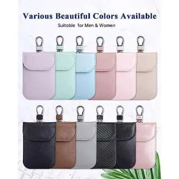 Teskyer 2 Pack of Faraday Key Fob Protectors, Anti-Theft Faraday Bags, Car Key RFID Signal Blocking Pouch, Small Size 3.3" x 4.7", Black & Rose Gold