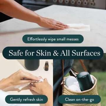 Biom Dispenser + All-Purpose Wipes Starter Kit - Everything Cleaning Wipes | Biodegradable Plant-Based Surface Cleaner for Home & Travel | Kid & Pet Friendly, Natural, Non-Toxic (Sea Foam)