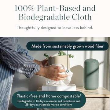 Biom Dispenser + All-Purpose Wipes Starter Kit - Everything Cleaning Wipes | Biodegradable Plant-Based Surface Cleaner for Home & Travel | Kid & Pet Friendly, Natural, Non-Toxic (Sea Foam)