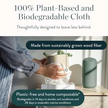 Biom Dispenser + All-Purpose Wipes Starter Kit - Everything Cleaning Wipes | Biodegradable Plant-Based Surface Cleaner for Home & Travel | Kid & Pet Friendly, Natural, Non-Toxic (Sea Foam)