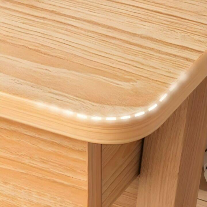 Scandinavian Office Study Desk with Natural Wood Base