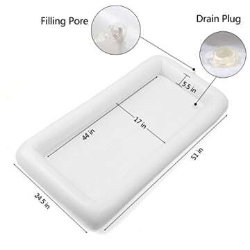 Inflatable Serving Bar Salad Buffet Ice Tray Food Drink Cooler for Picnic Luau Pool Party with Drain Plug, 2 Pack