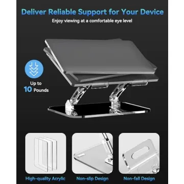 Lpoake Adjustable Ergonomic Laptop Stand for All Devices