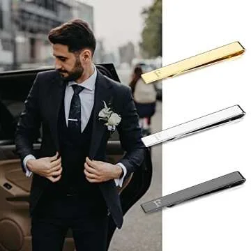 UBGICIG Stylish 3 Pcs Stainless Steel Tie Clip Set for Men