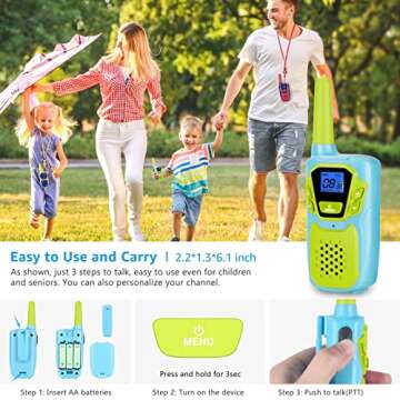 Topsung Walkie Talkies for Kids Adults Long Range Rechargeable 3 Pack, Drop Proof Walkie Talkies Toys Gifts for Girls Boys Age 3 5 6 8 9 12, USB Walkie Talkies for Outdoor Indoor Play Camping Birthday