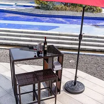 Sundale 48 lbs Cast Stone Patio Umbrella Base for All Poles