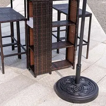 Sundale 48 lbs Cast Stone Patio Umbrella Base for All Poles