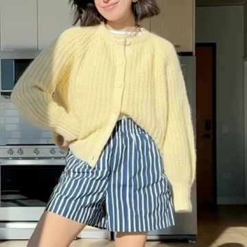 Durable Women Button Down Cardigan in Yellow Perfect for Winter