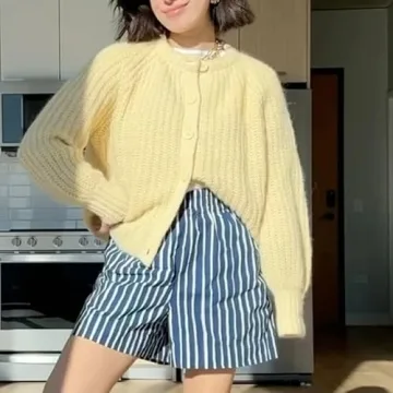 Durable Women Button Down Cardigan in Yellow Perfect for Winter