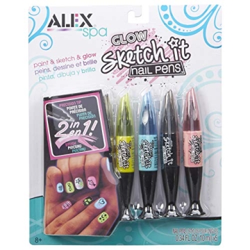 Alex Spa Glow Sketch It Nail Pens Girls Fashion Activity, Nail Designs that Can Glow in the Dark, Cr...