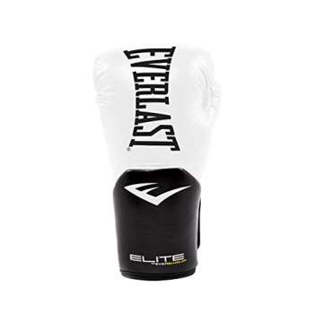 Everlast Pro Style Elite Exercise Workout Training Boxing Gloves for Sparring, Heavy Bag and Mitt Work, Size 12 Ounces, White
