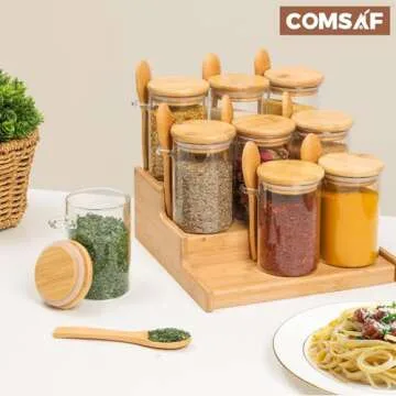ComSaf 12 Pcs Glass Spice Jars with Lids and Spoons