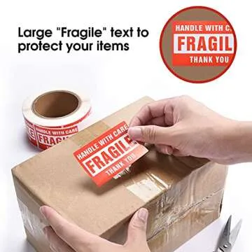 Pacific Mailer Durable Fragile Stickers 2000 count Bulk