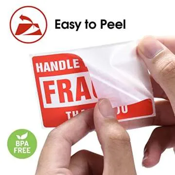 Pacific Mailer Durable Fragile Stickers 2000 count Bulk