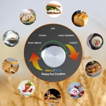 Kalamera 2LB Bread Machine, Black Stainless Steel Bread Maker with Nonstick Pan, Full Touch Panel Tempered Glass, Reserve& Keep Warm Set and Recipes,18-in-1.