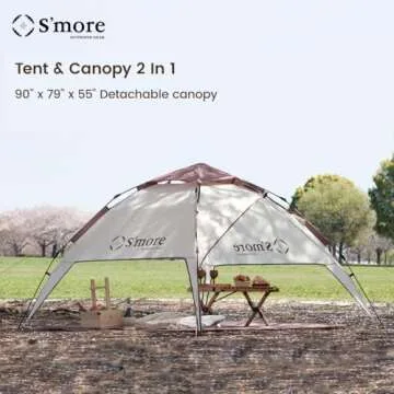 S'more Tirami Instant Setup Camping Tent, Dome Tent Included Rainfly Blocks Wind & Rain, Lightweight and Easy Set Up Outdoor Tent, 1/2 Person Quick Pop Up Tent Great for Hiking, Backing, Marshmallow