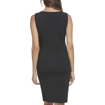 Calvin Klein Sleeveless Sheath Dress Starburst Black