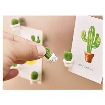 TabEnter Decorative Refrigerator Magnets, Perfect Fridge Magnets for House Office Personal Use (12Pcs Cactus)