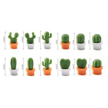 TabEnter Decorative Refrigerator Magnets, Perfect Fridge Magnets for House Office Personal Use (12Pcs Cactus)