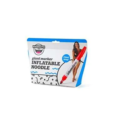 BigMouth Inc. Giant Inflatable Red Shnoodle Pool Float, Thick Vinyl Noodle, 5' Long Inflated