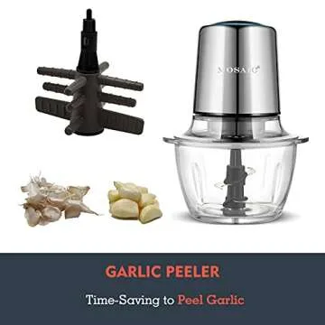 Electric Food Processor with Glass Bowl and Titanium Blades
