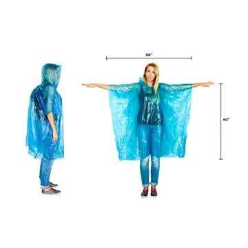 Stay Dry with Lingito's 20 Pack Family Rain Ponchos - Lightweight & Waterproof!