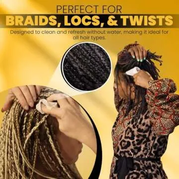 Tress Clean All Natural, rinse-free, Essential oil Braid, Loc & Scalp cleansing refresh Wipes - Soothing, hair cleansing shampoo wipes. Deodorizing Braid & Loc detox! Scalp Cleanse for Braids & Locs