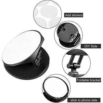 Weewooday 30 Phone Grip Holder with Double-Sided Sticker Phone Finger Expanding Stand Holder for Almost Cases Cases (Black, White)