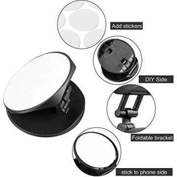 Weewooday 30 Phone Grip Holder with Double-Sided Sticker Phone Finger Expanding Stand Holder for Almost Cases Cases (Black, White)