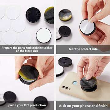 Weewooday 30 Phone Grip Holder with Double-Sided Sticker Phone Finger Expanding Stand Holder for Almost Cases Cases (Black, White)