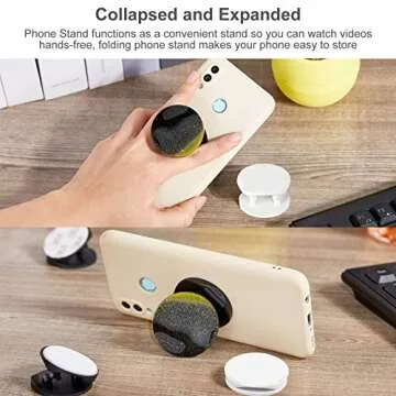 Weewooday 30 Phone Grip Holder with Double-Sided Sticker Phone Finger Expanding Stand Holder for Almost Cases Cases (Black, White)