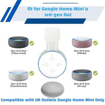 Sintron Wall Mount Holder for Dᴏt 3 & UK Google Mini - Space Saving Wall Mount Stand