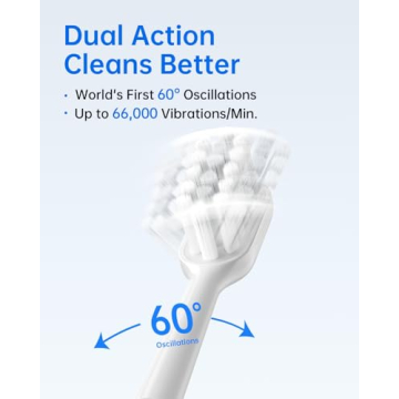 Laifen Wave Electric Toothbrush, Oscillation & Vibration Sonic Electric Toothbrush for Adults with App, 3 Brush Heads, IPX7 Waterproof Magnetic Rechargeable Travel Powered Toothbrush (ABS White)