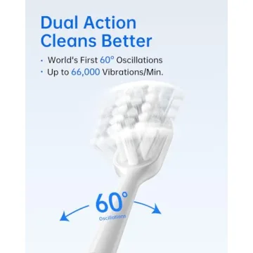 Laifen Wave Electric Toothbrush, Oscillation & Vibration Sonic Electric Toothbrush for Adults with App, 3 Brush Heads, IPX7 Waterproof Magnetic Rechargeable Travel Powered Toothbrush (ABS White)