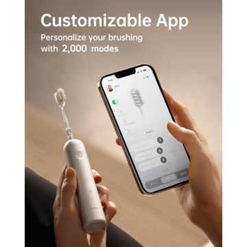 Laifen Wave Electric Toothbrush, Oscillation & Vibration Sonic Electric Toothbrush for Adults with App, 3 Brush Heads, IPX7 Waterproof Magnetic Rechargeable Travel Powered Toothbrush (ABS White)