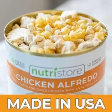 Nutristore Chicken Alfredo | Freeze Dried Emergency Survival Bulk Food Storage Meal | Perfect for Everyday Quick Meals and Long-Term Storage | 25 Year Shelf Life | USDA Inspected