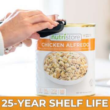 Nutristore Chicken Alfredo | Freeze Dried Emergency Survival Bulk Food Storage Meal | Perfect for Everyday Quick Meals and Long-Term Storage | 25 Year Shelf Life | USDA Inspected