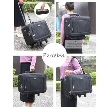 MONSTINA Rolling Makeup Train Case,Trolley Cosmetic Case,3-Layer Cosmetic Organizer,Extra Large Makeup Travel Bag for Hairstylist, Trolley Travel Hairdressing Case with Adjustable Divider(Black)