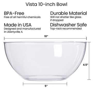 Versatile Clear Plastic Salad Serving Bowls Set of 3 | BPA-Free