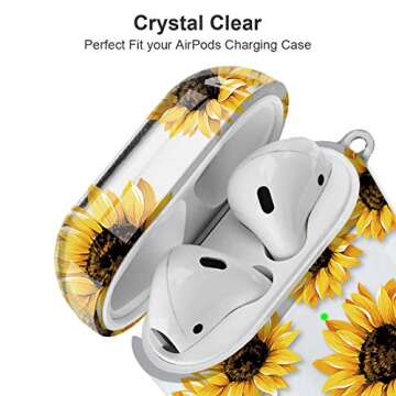 Maxjoy for AirPods Case Cover, Flower Clear AirPod Case for Women Girly Cute Soft Protective Transpa...