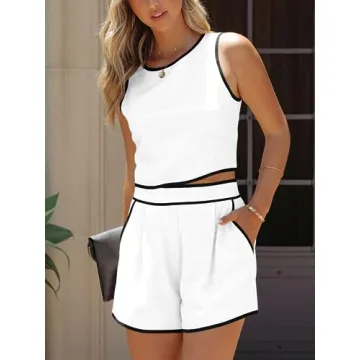 Stylish Fessceruna Women's 2 Piece Summer Outfit Set