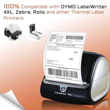 8 Rolls 4XL Direct Thermal Shipping Labels for DYMO 4XL